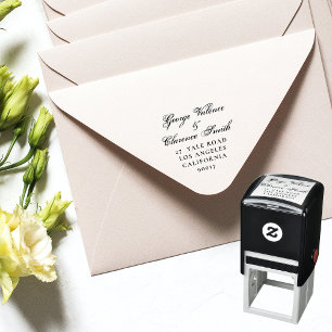 Elegant Namn Bröllop Returadress Kuvert Självfärgande Stämpel