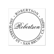 Elegant Namn Formell rund Returadress för