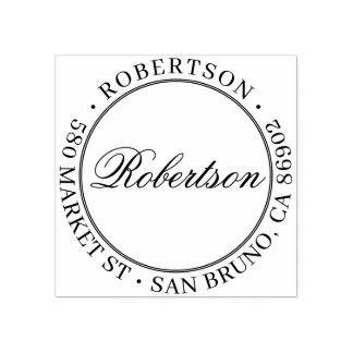 Elegant Namn Formell rund Returadress för Stämpel
