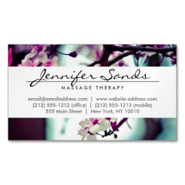 ELEGANT NAMN med CHERRY-BLOMMAR Magnetiska Visitkort