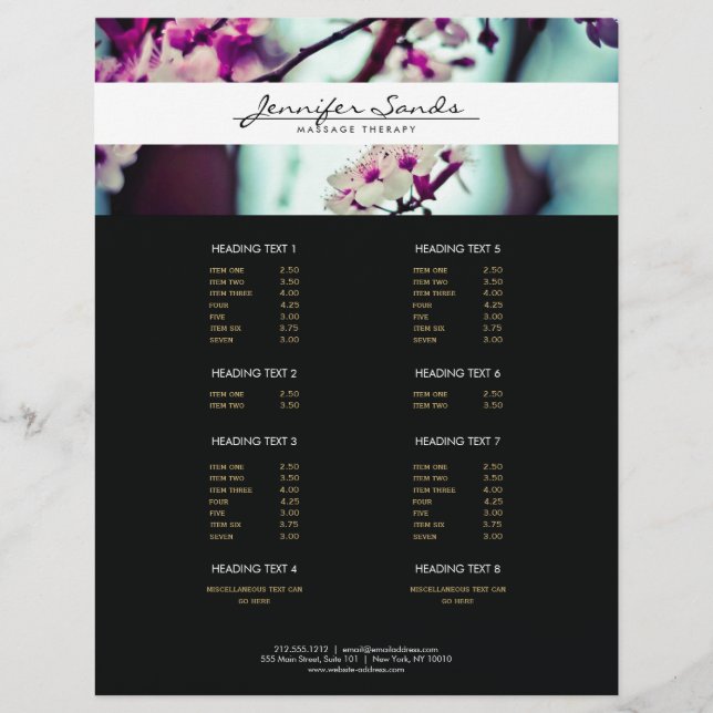 ELEGANT NAMN med CHERRY BLOMMARS Flyer (Framsidan)