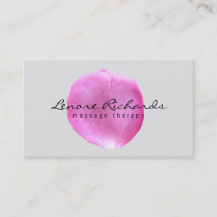 Elegant Namn med Rosa Flower Petal II Visitkort
