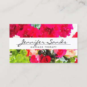 ELEGANT NAMN med VATTENKOLOR BOUQUET Visitkort