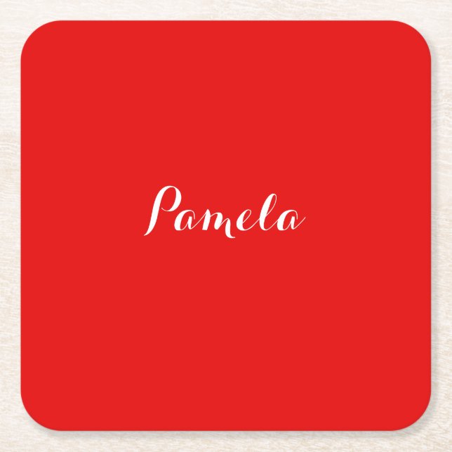 Elegant Namn minimalistiskt, klassiskt varningslar Underlägg Papper Kvadrat (Framsidan)