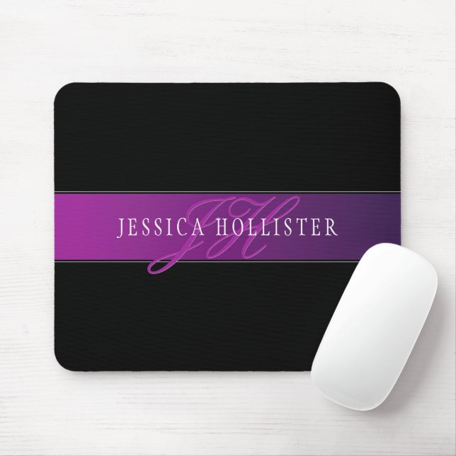 Elegant namn & monogram initialer musmatta (Med mus)