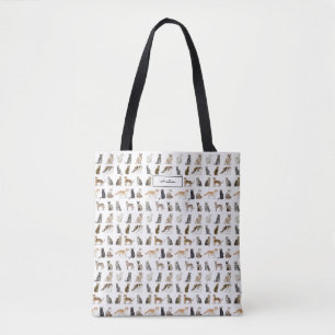 Elegant Namn Monogram Kattraser Tygkasse