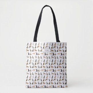 Elegant Namn Monogram Kattraser Tygkasse