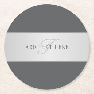 Elegant Namn & Monogram Lettering (eller annan tex Underlägg Papper Rund