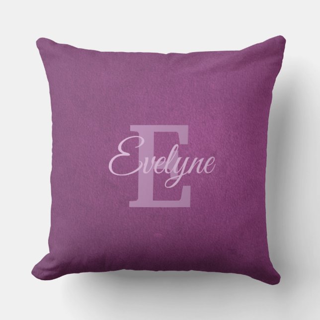 Elegant Namn Monogram-mall Inledande E-skript Kudde (Framsida)