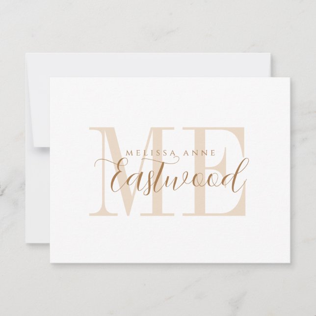 Elegant Namn Monogram-platta anteckningskort för G (Framsida)