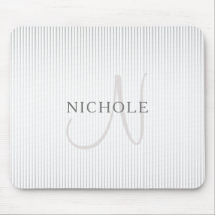 Elegant Namn Monogram & Thin Grått Ombre Rand Musmatta
