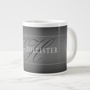 Elegant Namn & Monogrammed Initialer Svart och G Jumbo Mugg