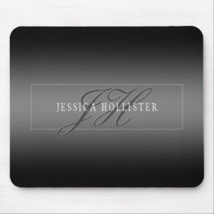 Elegant Namn & Monogrammed Initialer Svart och G Musmatta