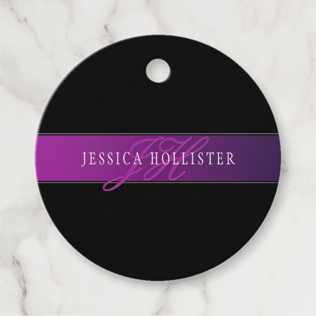 Elegant Namn & Monogrammed inledande/inledande/ini Gåvor Etiketter (Framsida)