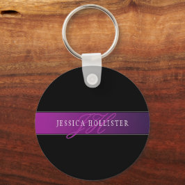 Elegant Namn & Monogrammed inledande/inledande/ini Nyckelring