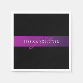 Elegant Namn & Monogrammed inledande/inledande/ini Pappersservett