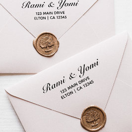 Elegant Namn Monogrammed Typografi, Returadress Självfärgande Stämpel