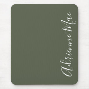 Elegant Namn Mörk Chive Grönt Personlig Musmatta