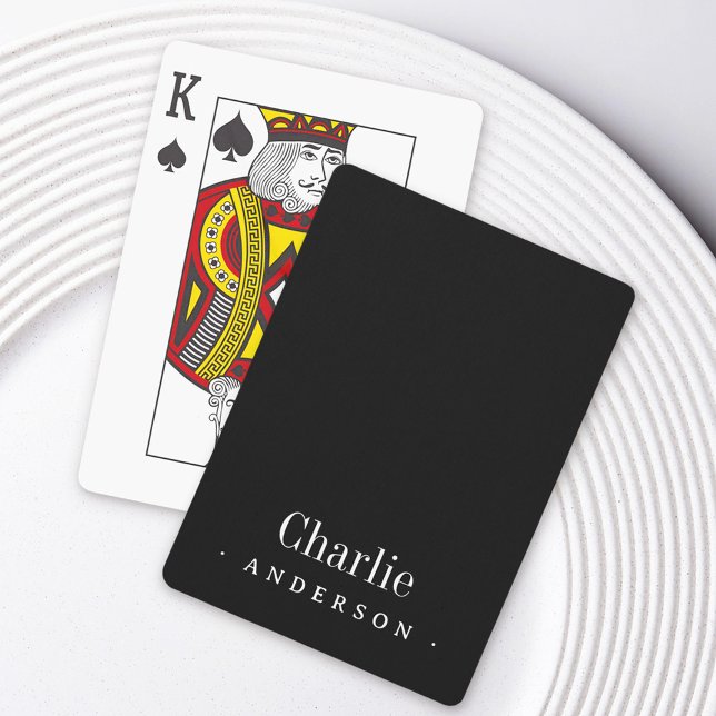 Elegant namn och efternamn svart casinokort (Elegant name and surname black poker cards)