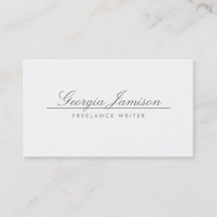 ELEGANT NAMN på Affärskortet WHITE Designer Visitkort