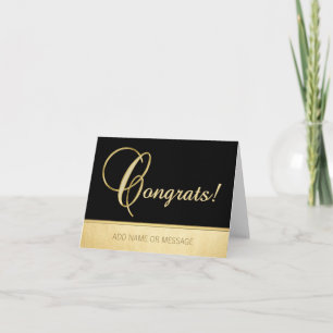 Elegant Namn Personlig Black Guld GRATULERAR! Kort
