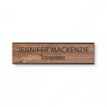 Elegant Namn plåt av träbete, rustik dörrskylt