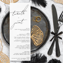 Elegant NAMN | Snyggt Black & White Bröllop Program