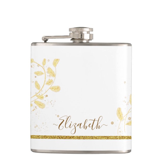 Elegant namnmonogram i guldglitter fickplunta (Framsidan)