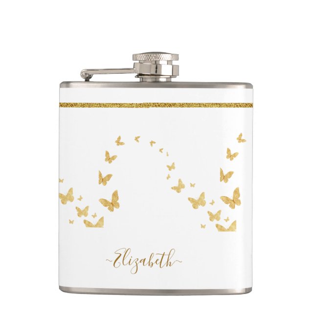 Elegant namnmonogram i guldglitter fickplunta (Framsidan)