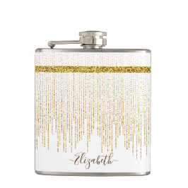 Elegant namnmonogram i guldglitter fickplunta