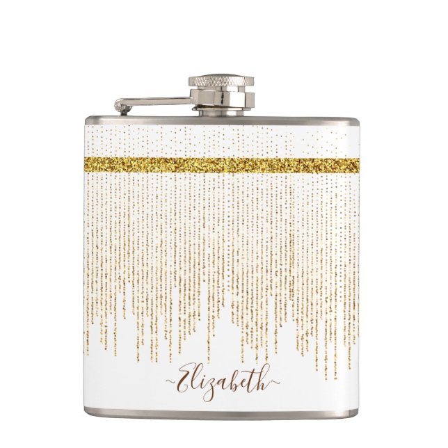 Elegant namnmonogram i guldglitter fickplunta (Framsidan)