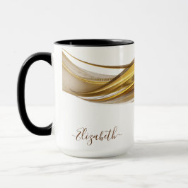 Elegant namnmonogram i guldglitter mugg