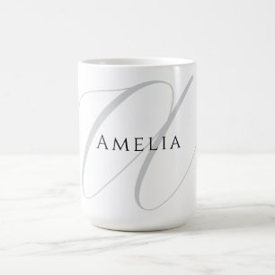 Elegant namnmonogram initial bokstav kalligrafi kaffemugg