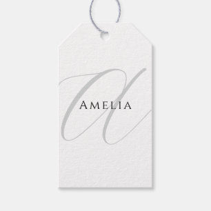 Elegant namnmonogram initial bokstav kalligrafi  presentetikett