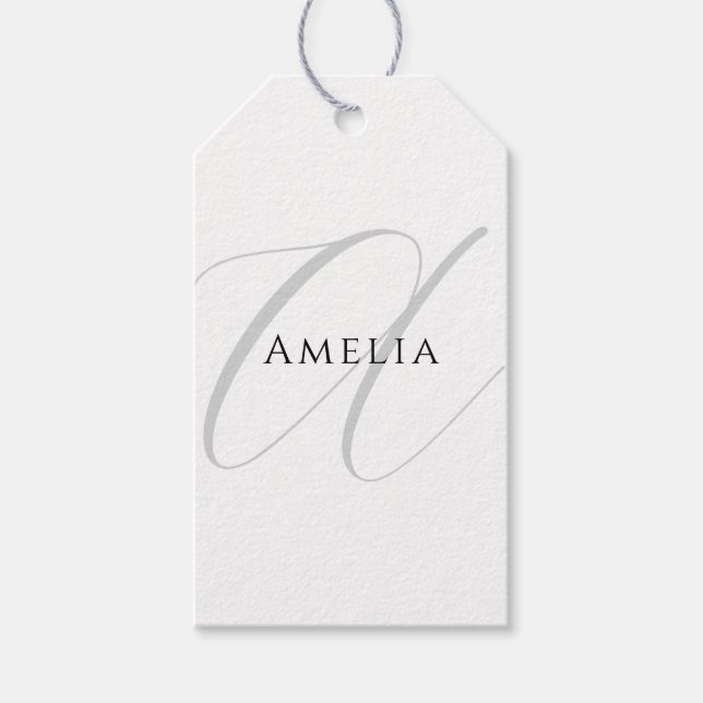 Elegant namnmonogram initial bokstav kalligrafi  presentetikett (Framsidan)