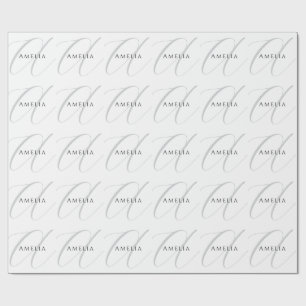Elegant namnmonogram initial bokstav kalligrafi  presentpapper