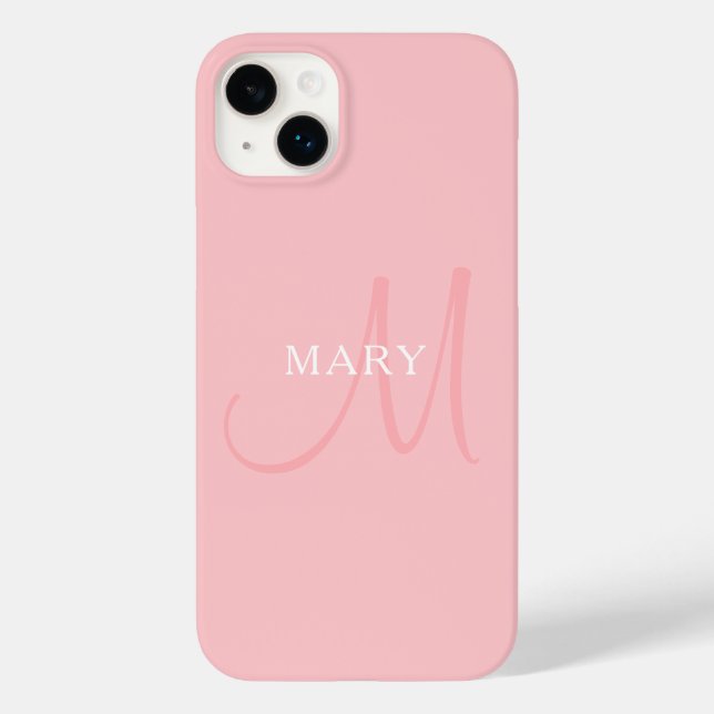 Elegant namnmonogram | Ljusrosa (Baksida)