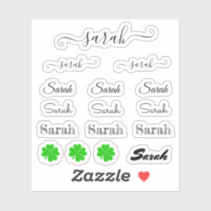 Elegant Namnteckning Namn-skript - Sarah /Lucky Se Klistermärken