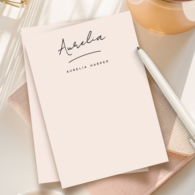 Elegant Namnteckning Personlig Stationery  Anteckningskort (Skapare uppladdad)