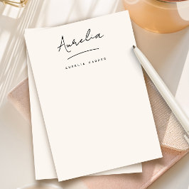 Elegant Namnteckning Personlig Stationery-Elfenben Anteckningskort