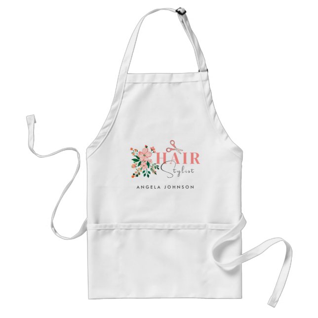 Elegant Namnteckning Salon Stylist Apron Förkläde (Framsidan)