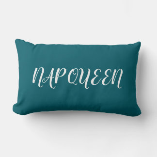 Elegant Nap Drottning Skript Teal Kuddcase  Lumbarkudde