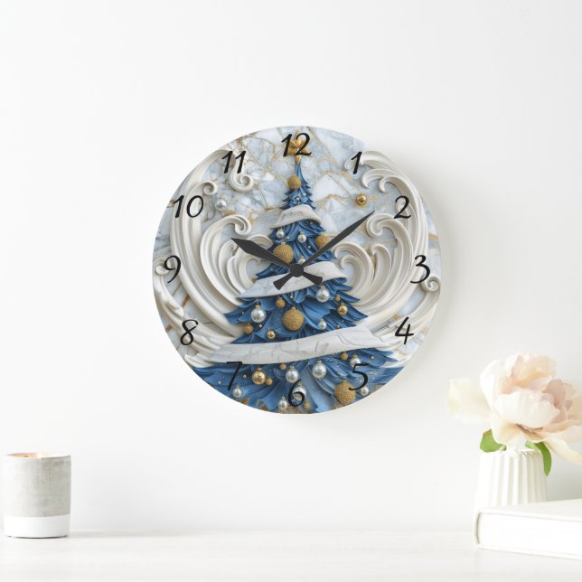 Elegant Native Indian Julgran art Stor Klocka (Hem)