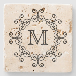 Elegant nätt monogram stenunderlägg