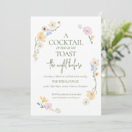 Elegant Natten före Boho Vilda blommor Bröllop Julkort