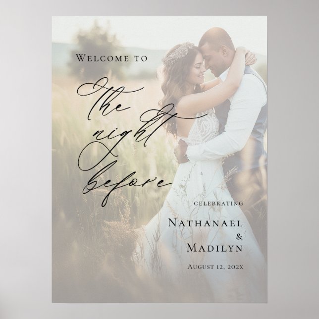 Elegant Natten före fotorepetition: Välkommen Poster (Framsidan)