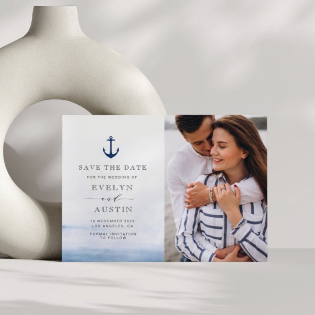 elegant nattligt bröllop spara datumet vykort (Skapare uppladdad)