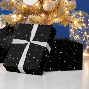 Elegant Nattstars Himmel Black & Guld Celestial Presentpapper