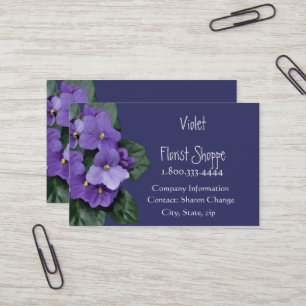 Elegant Natur Blommodaodjur Violet Plant Visitkort