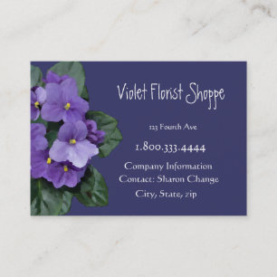 Elegant Natur Blommodaodjur Violet Plant Visitkort